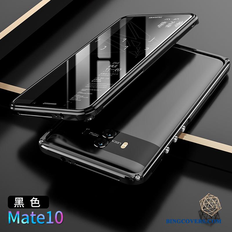 Huawei Mate 10 Guld Telefon Etui Beskyttelse Bagdæksel Cover Metal Ramme