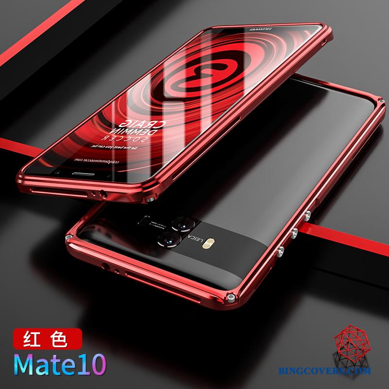 Huawei Mate 10 Guld Telefon Etui Beskyttelse Bagdæksel Cover Metal Ramme