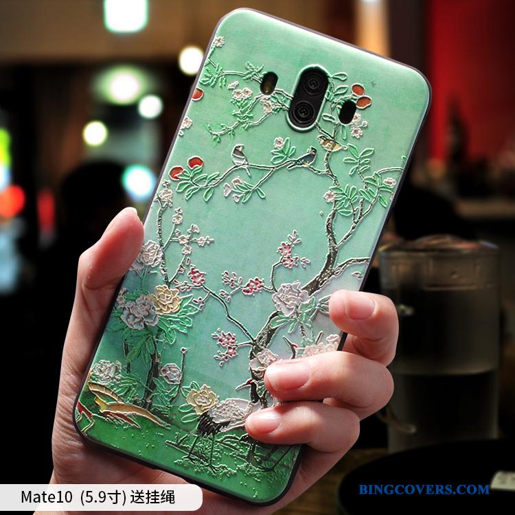 Huawei Mate 10 Kreativ Af Personlighed Kinesisk Stil Telefon Etui Anti-fald Grøn Alt Inklusive