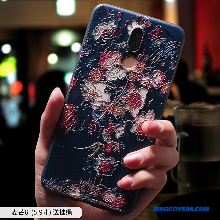 Huawei Mate 10 Lite Anti-fald Telefon Etui Cover Alt Inklusive Relief Oliemaleri Nubuck