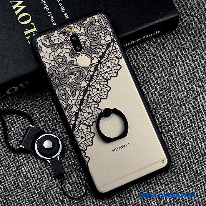 Huawei Mate 10 Lite Ring Silikone Etui Alt Inklusive Telefon Cover Sort