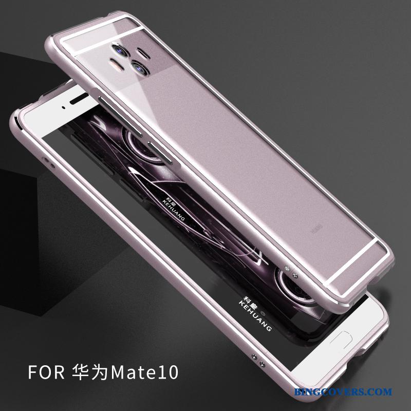 Huawei Mate 10 Metal Cover Ramme Simple Anti-fald Sølv Telefon Etui