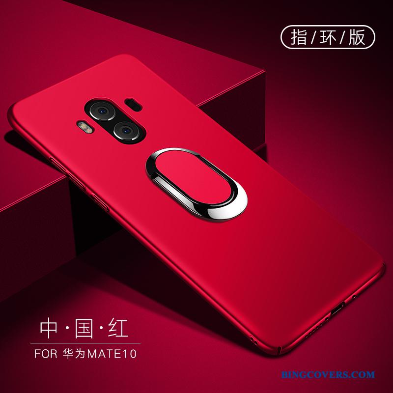 Huawei Mate 10 Nubuck Etui Telefon Lyserød Beskyttelse Alt Inklusive Ring