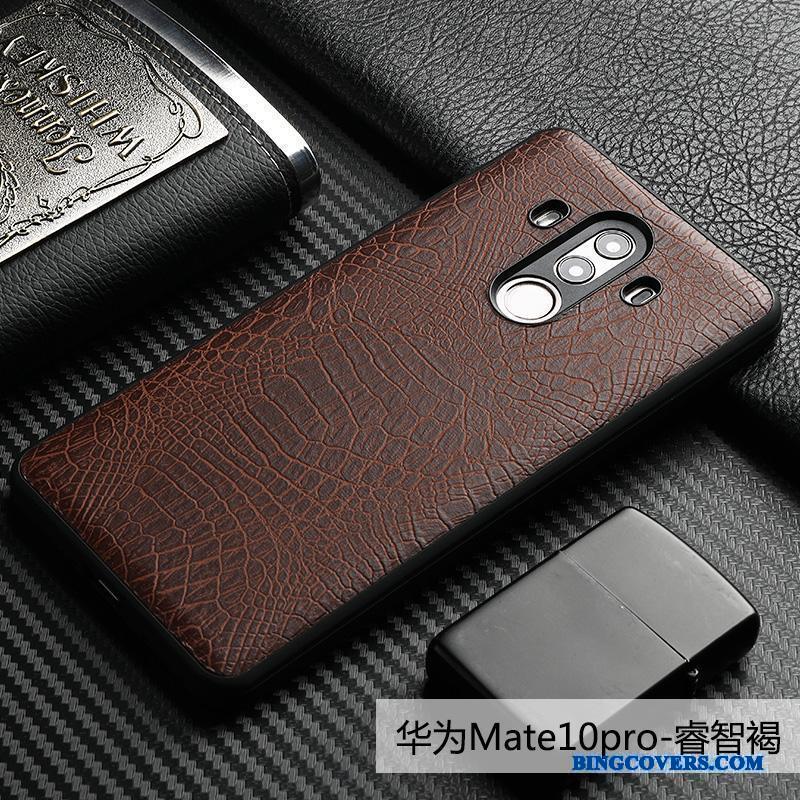 Huawei Mate 10 Pro Business Kvalitet Læder Lædertaske Krokodille Telefon Etui Alt Inklusive