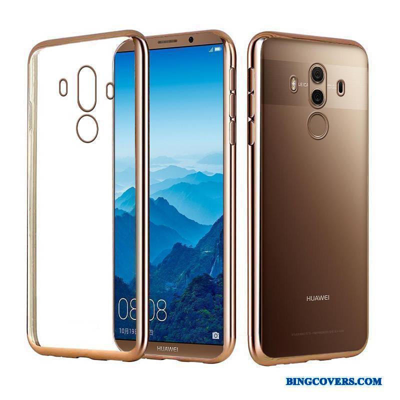 Huawei Mate 10 Pro Gennemsigtig Elegante Guld Luksus Belægning Telefon Etui Silikone