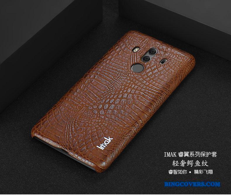 Huawei Mate 10 Pro Læder Mobiltelefon Sort Simple Etui Cover Beskyttelse