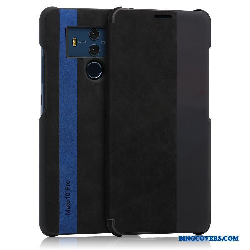 Huawei Mate 10 Pro Telefon Etui Business Anti-fald Beskyttelse Blå Lædertaske Folio