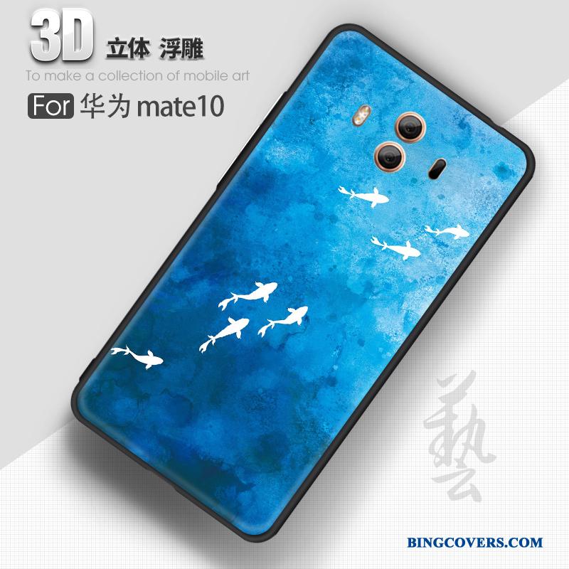 Huawei Mate 10 Telefon Etui Blød Relief Anti-fald Tynd Silikone Grå