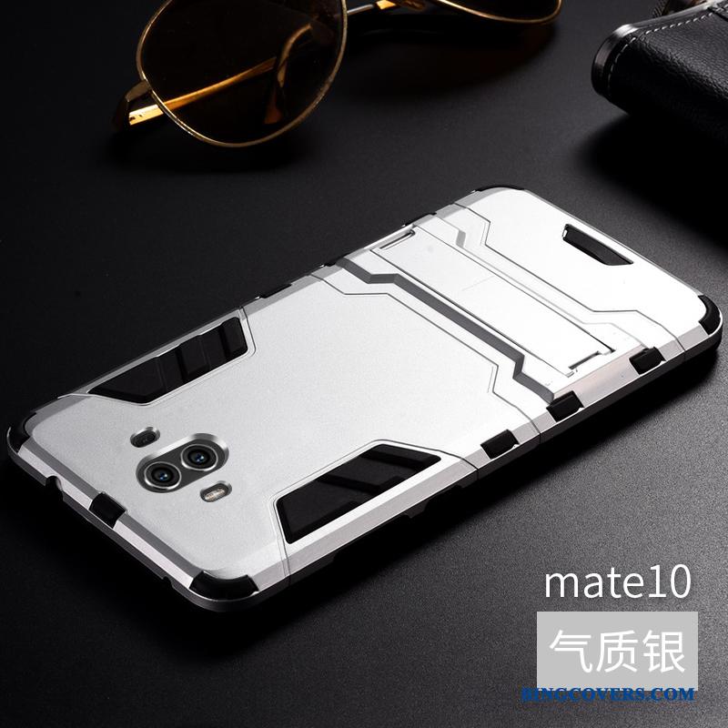 Huawei Mate 10 Trend Cover Silikone Telefon Etui Cyan Anti-fald Metal