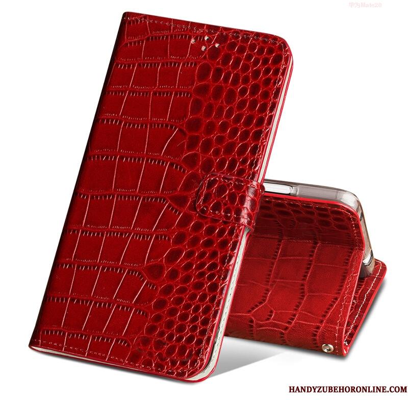 Huawei Mate 20 Beskyttelse Krokodille Folio Magnetisk Spænde Cover Blå Telefon Etui