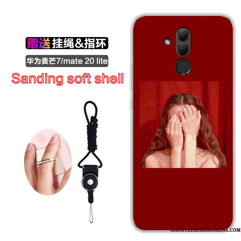 Huawei Mate 20 Lite Etui Cover Trend Blød Simple Anti-fald Beskyttelse Rød