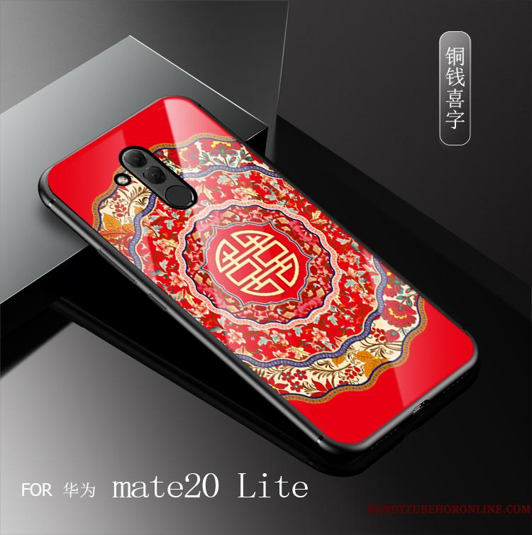 Huawei Mate 20 Lite Hård Telefon Etui Spejl Joyous Beskyttelse Kinesisk Stil Hængende Ornamenter