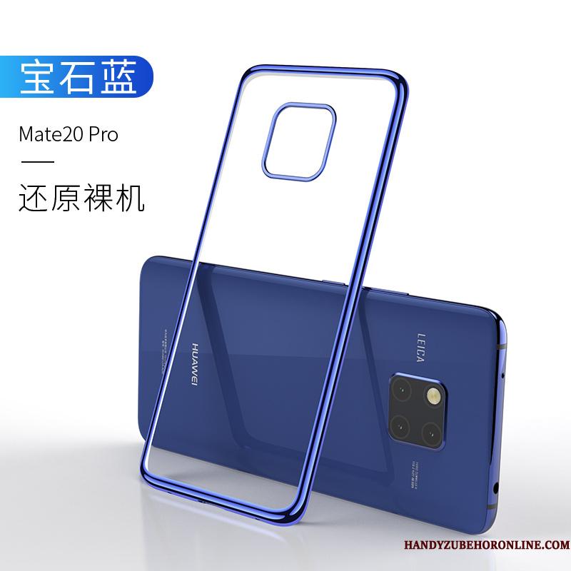 Huawei Mate 20 Pro Etui Silikone Alt Inklusive Cover Ny Blå Anti-fald Gennemsigtig