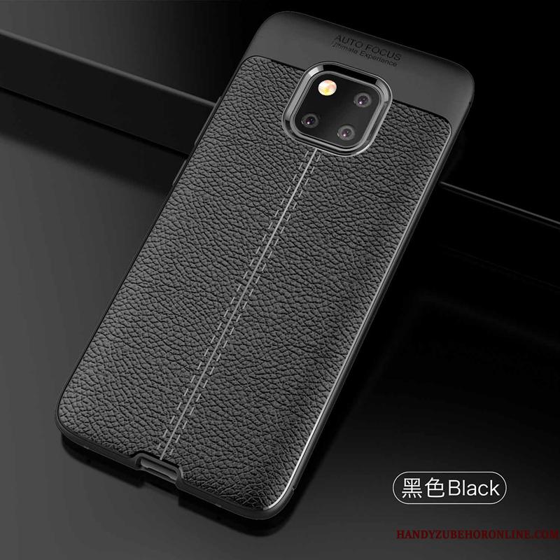 Huawei Mate 20 Pro Lædertaske Telefon Etui Cyan Beskyttelse Udstrålende Blød Anti-fald
