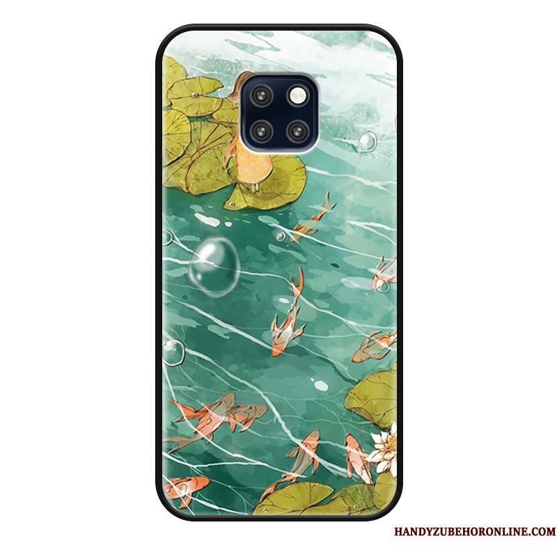 Huawei Mate 20 Rs Sort Simple Kinesisk Stil Cover Af Personlighed Grøn Telefon Etui