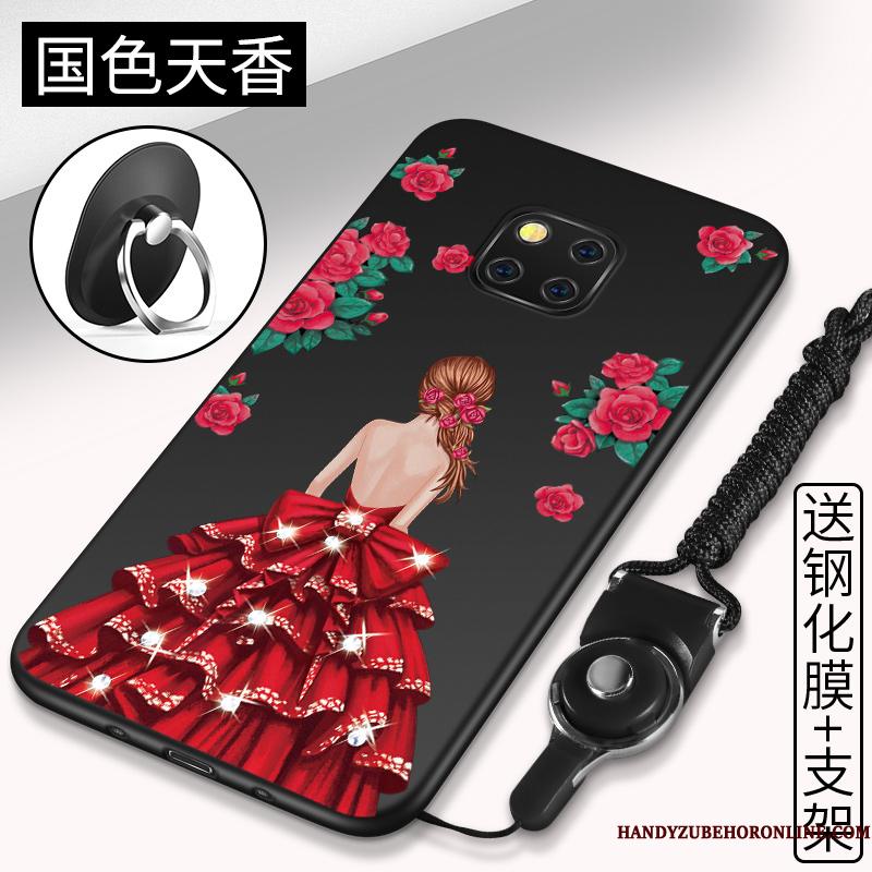 Huawei Mate 20 Rs Telefon Etui Blød Rød Beskyttelse Cover Hængende Ornamenter