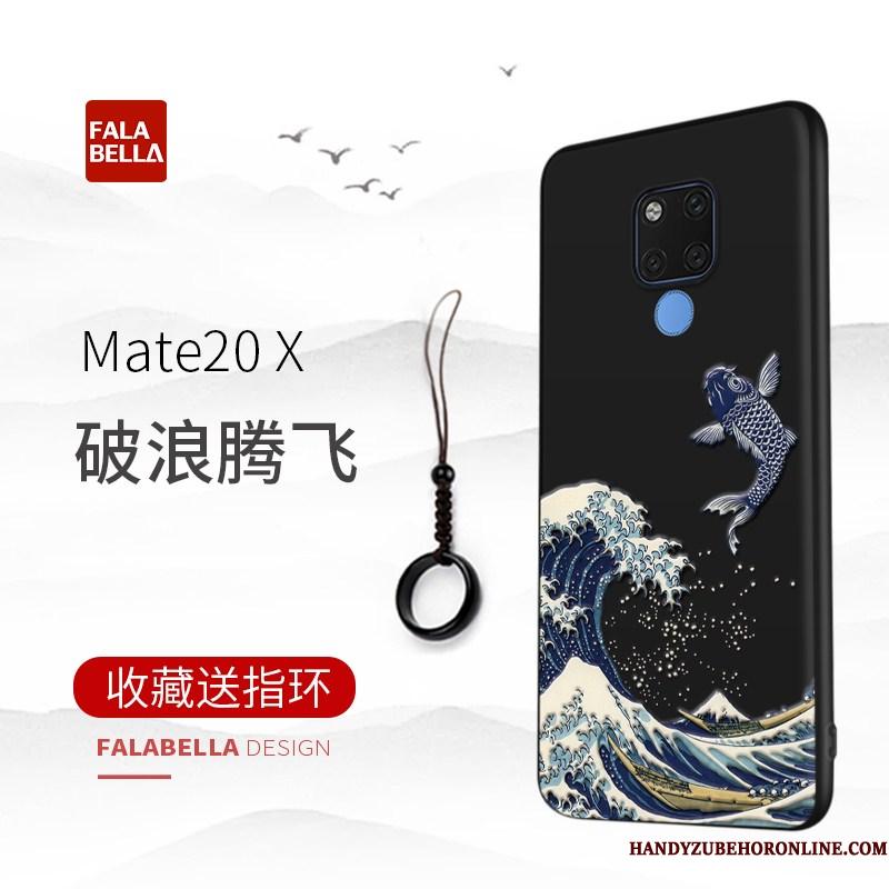 Huawei Mate 20 X Autentiske High End Tynd Cover Telefon Etui Beskyttelse Sort
