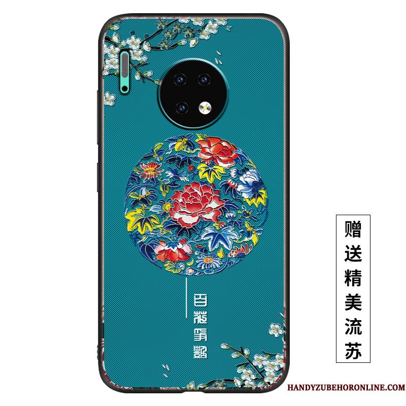 Huawei Mate 30 Beskyttelse Vind Etui Net Red Nubuck Palads Cover