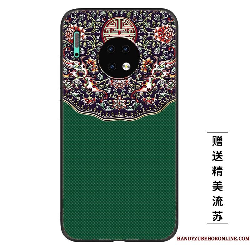 Huawei Mate 30 Beskyttelse Vind Etui Net Red Nubuck Palads Cover