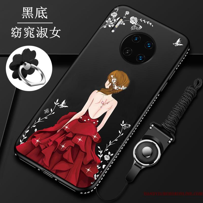 Huawei Mate 30 Dame Telefon Etui Af Personlighed Rød Cover Anti-fald Blød