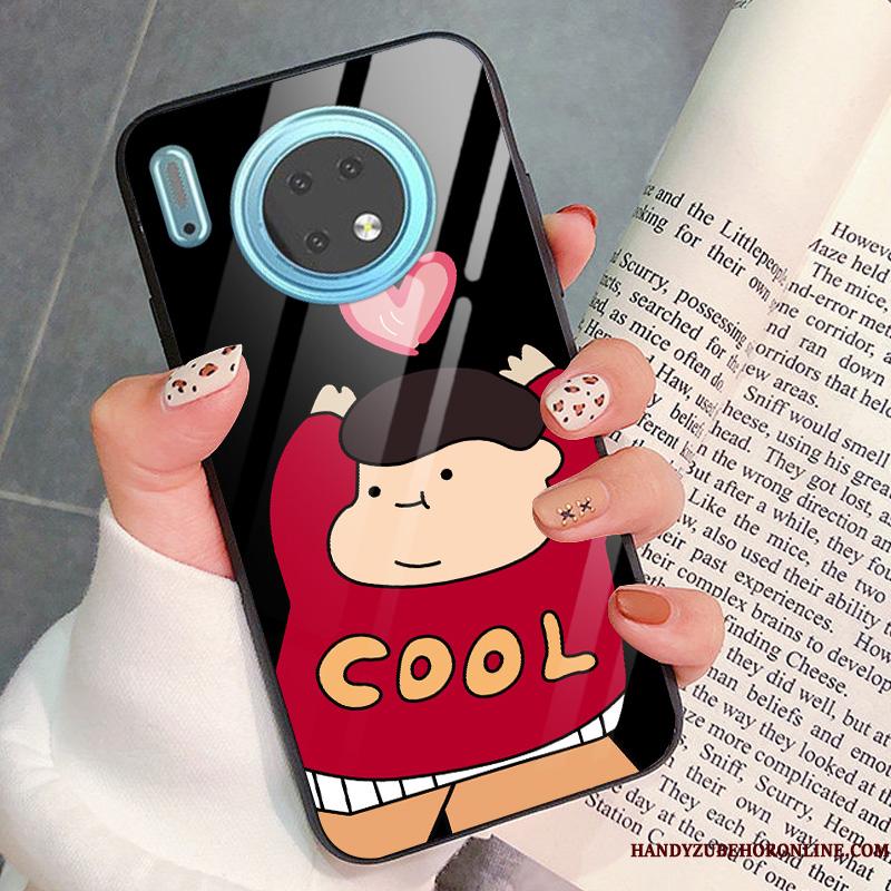 Huawei Mate 30 Etui Glas Cover Cartoon Beskyttelse Lilla Kreativ Anti-fald