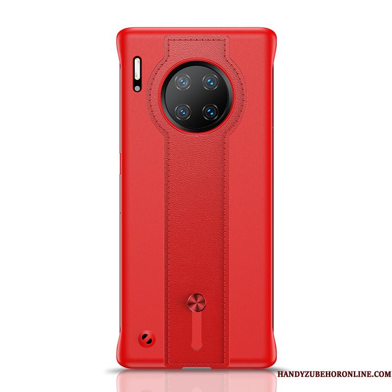 Huawei Mate 30 Etui Tynd Ægte Læder Anti-fald Net Red Support Tilpas Rød