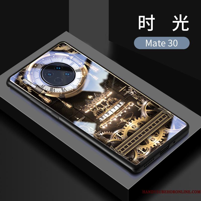 Huawei Mate 30 Morsom Guld Anti-fald Cover Telefon Etui Kreativ Glas