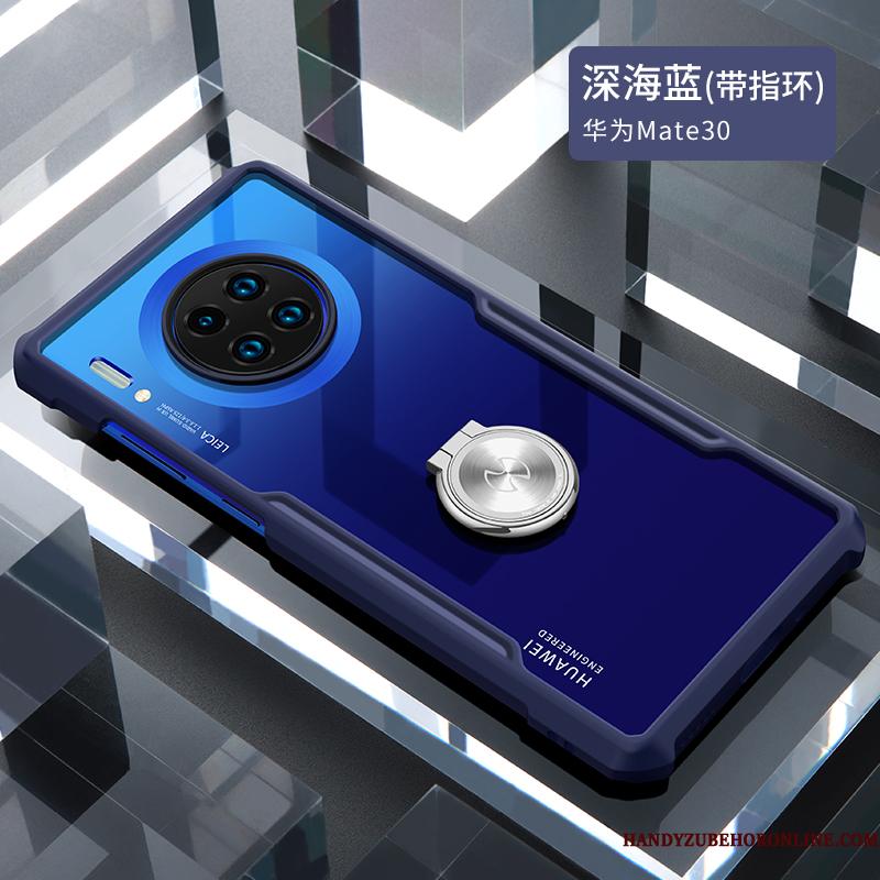 Huawei Mate 30 Nubuck Beskyttelse Anti-fald Blød Gennemsigtig Rød Telefon Etui