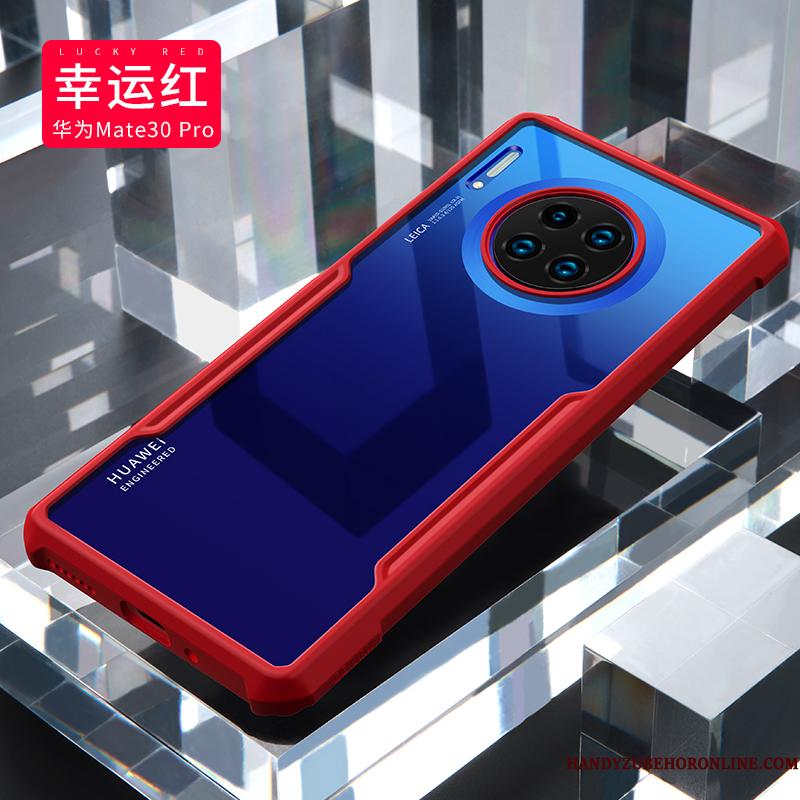 Huawei Mate 30 Pro Etui Anti-fald Gasbag Beskyttelse Net Red Gennemsigtig Cover Silikone