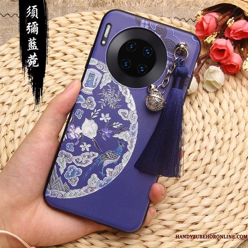 Huawei Mate 30 Pro Rød Kreativ Anti-fald Telefon Etui Alt Inklusive Silikone Kinesisk Stil