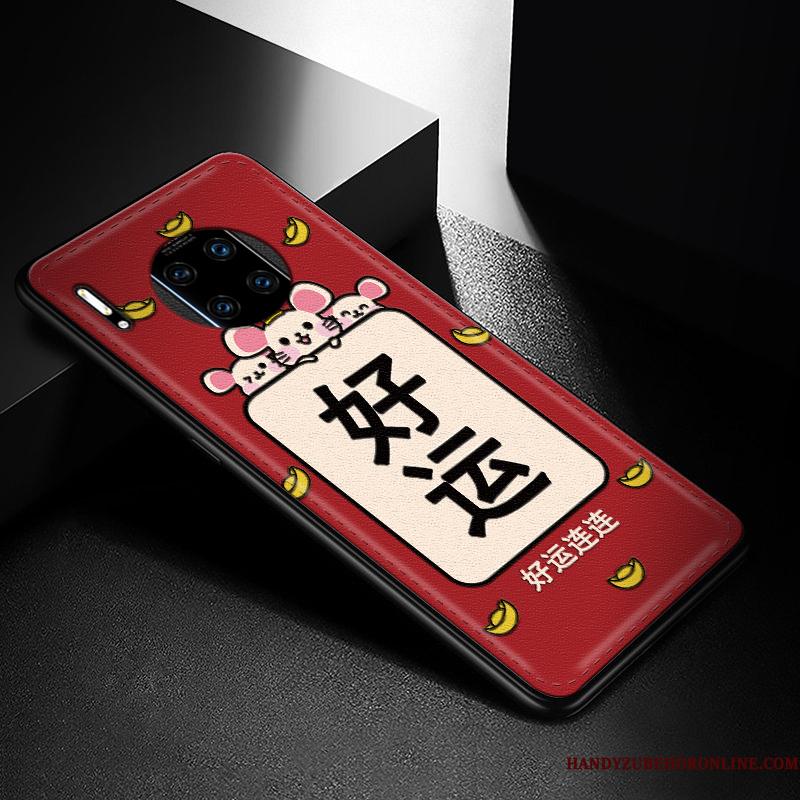 Huawei Mate 30 Rs Cover Læder Mønster Net Red Ny Telefon Etui Af Personlighed
