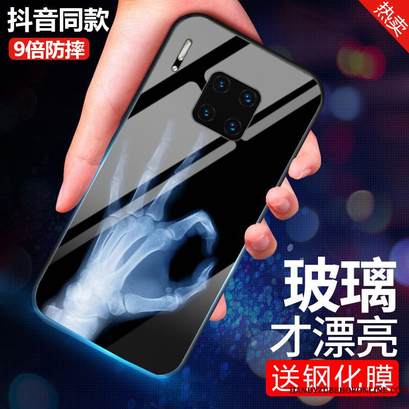 Huawei Mate 30 Rs Etui Cover Telefon Blå Glas Net Red Beskyttelse
