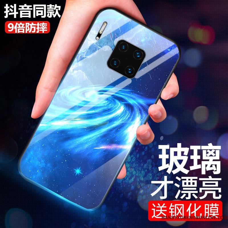 Huawei Mate 30 Rs Etui Cover Telefon Blå Glas Net Red Beskyttelse
