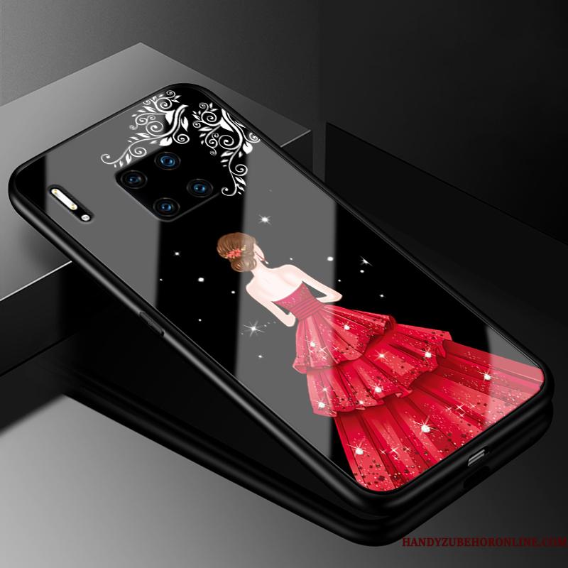 Huawei Mate 30 Rs Rød Glas Beskyttelse Gaze Telefon Etui