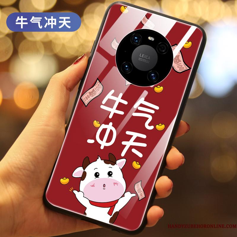 Huawei Mate 40 Beskyttelse Rød Etui Ny Alt Inklusive Anti-fald Glas