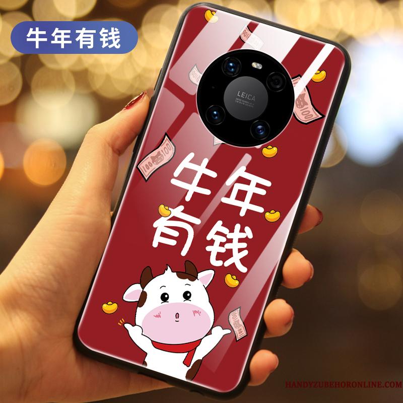 Huawei Mate 40 Beskyttelse Rød Etui Ny Alt Inklusive Anti-fald Glas