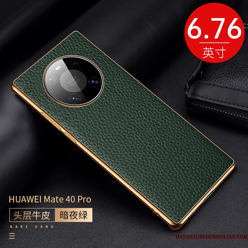 Huawei Mate 40 Pro Beskyttelse Telefon Etui Læder Litchi Lædertaske Anti-fald Mønster