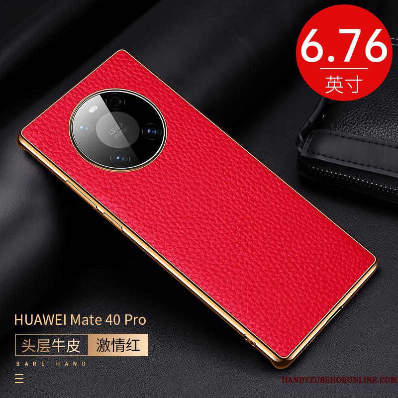 Huawei Mate 40 Pro Beskyttelse Telefon Etui Læder Litchi Lædertaske Anti-fald Mønster