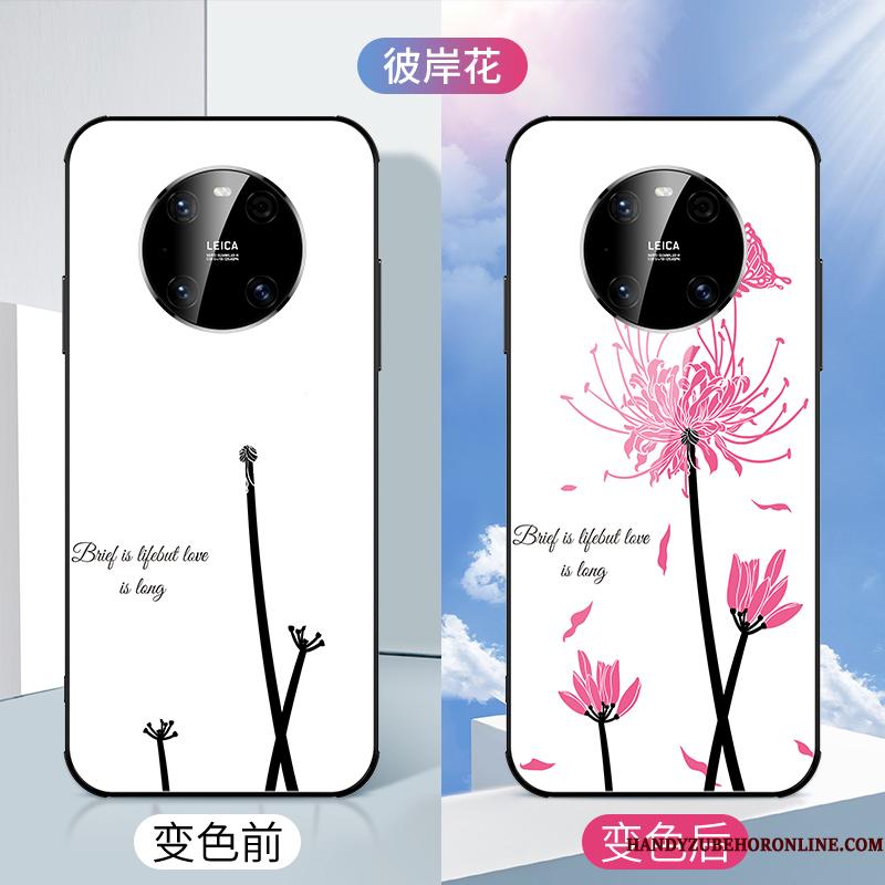Huawei Mate 40 Pro Blød Ny Etui Silikone Blomster Anti-fald Hvid