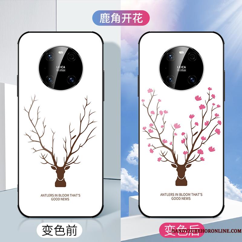 Huawei Mate 40 Pro Blød Ny Etui Silikone Blomster Anti-fald Hvid