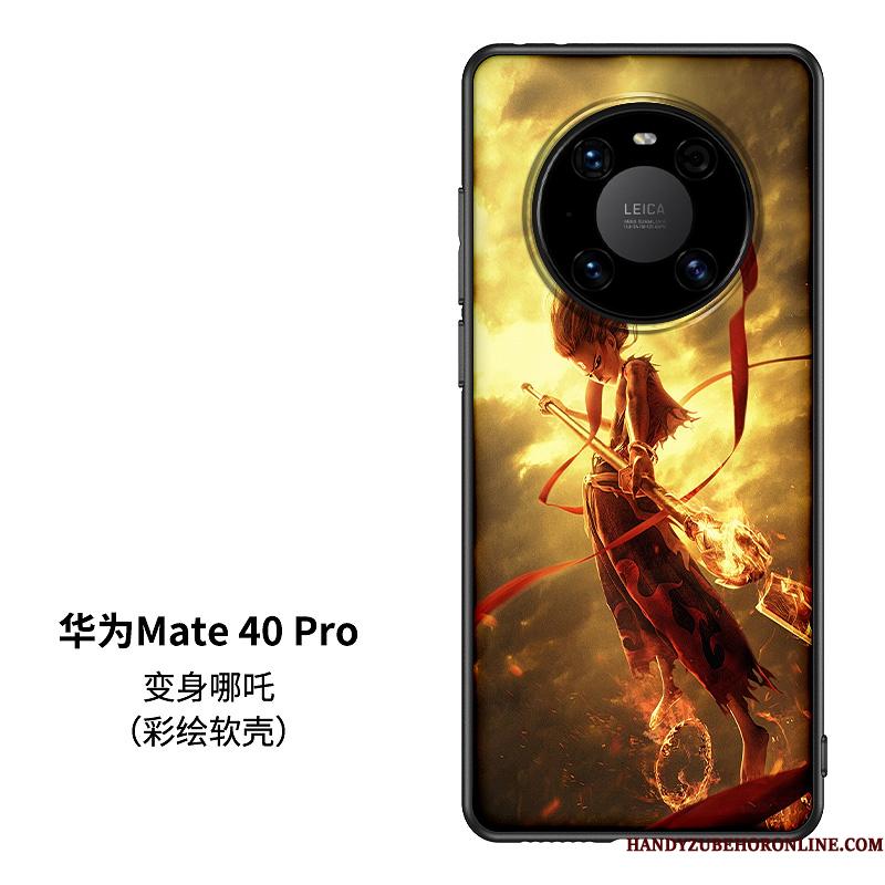 Huawei Mate 40 Pro Etui Glas Elskeren Cartoon Kreativ Trend Kinesisk Stil Net Red