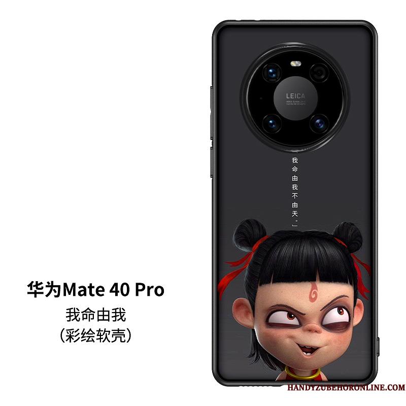Huawei Mate 40 Pro Etui Glas Elskeren Cartoon Kreativ Trend Kinesisk Stil Net Red