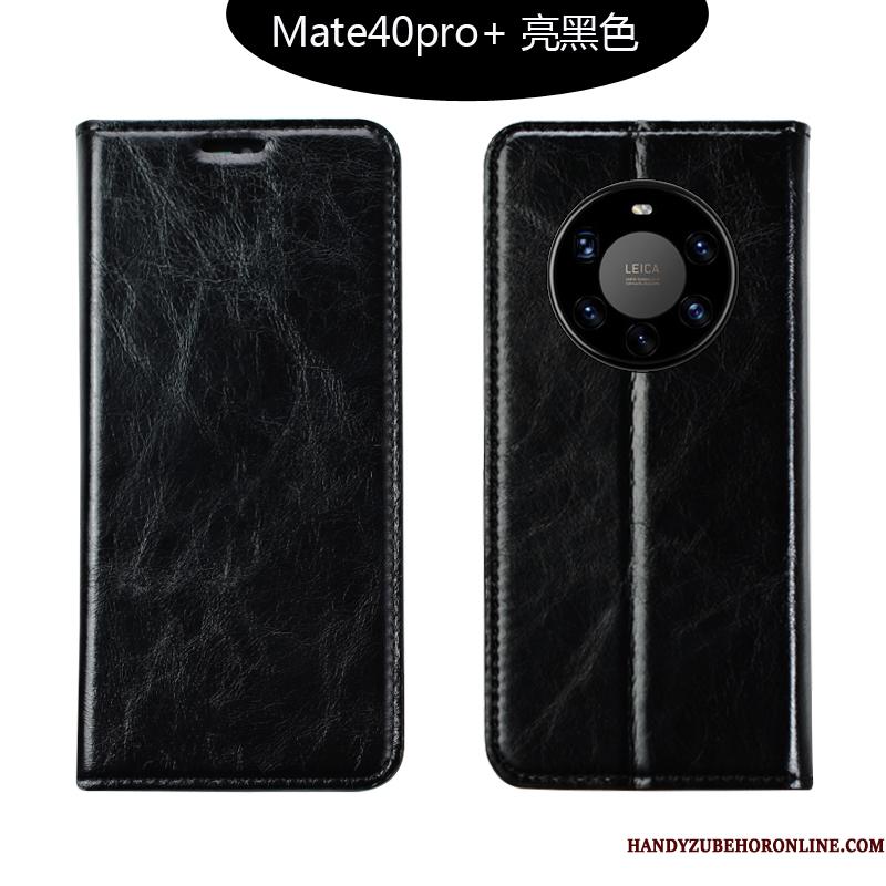 Huawei Mate 40 Pro+ Kvalitet Blød Luksus Cover Lædertaske Mørkeblå Telefon Etui
