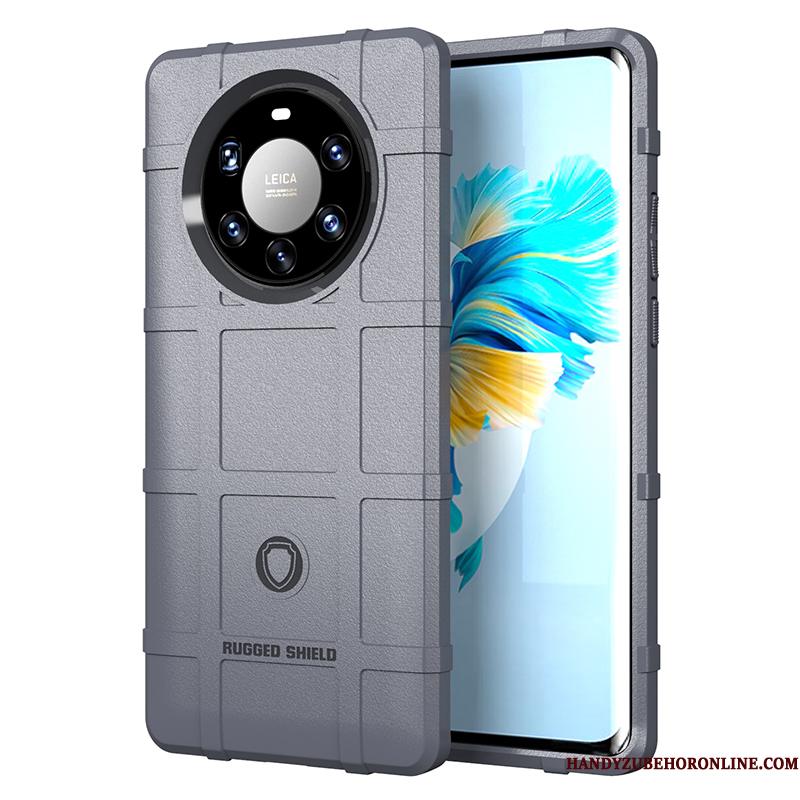 Huawei Mate 40 Pro+ Læder Mobiltelefon Cover Grå Kreativ Silikone Telefon Etui