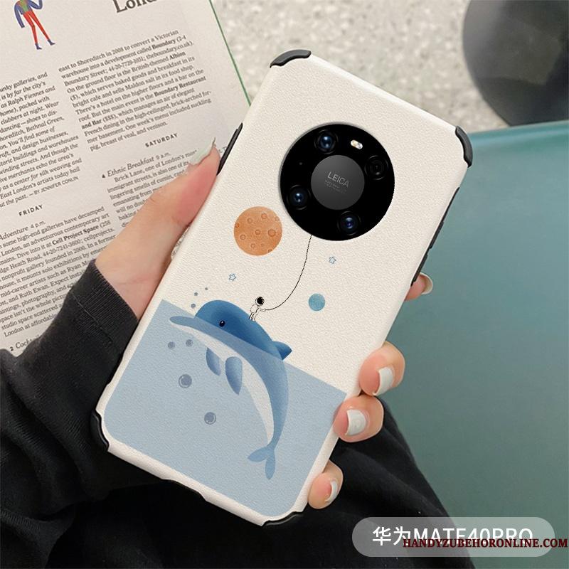 Huawei Mate 40 Pro Silikone Hvid Beskyttelse Cartoon Tynd Etui Telefon