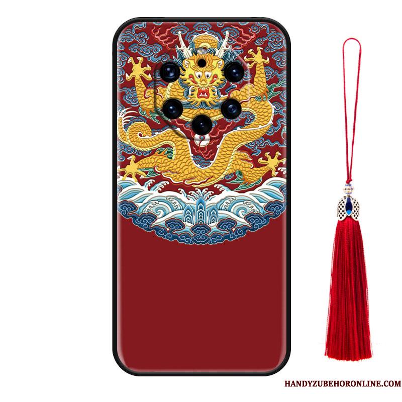 Huawei Mate 40 Rs Dragon Telefon Etui Relief Grøn Palads Kinesisk Stil Af Personlighed