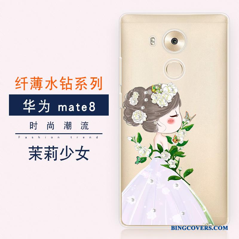 Huawei Mate 8 Alt Inklusive Telefon Etui Luksus Strass Blå Cover Anti-fald