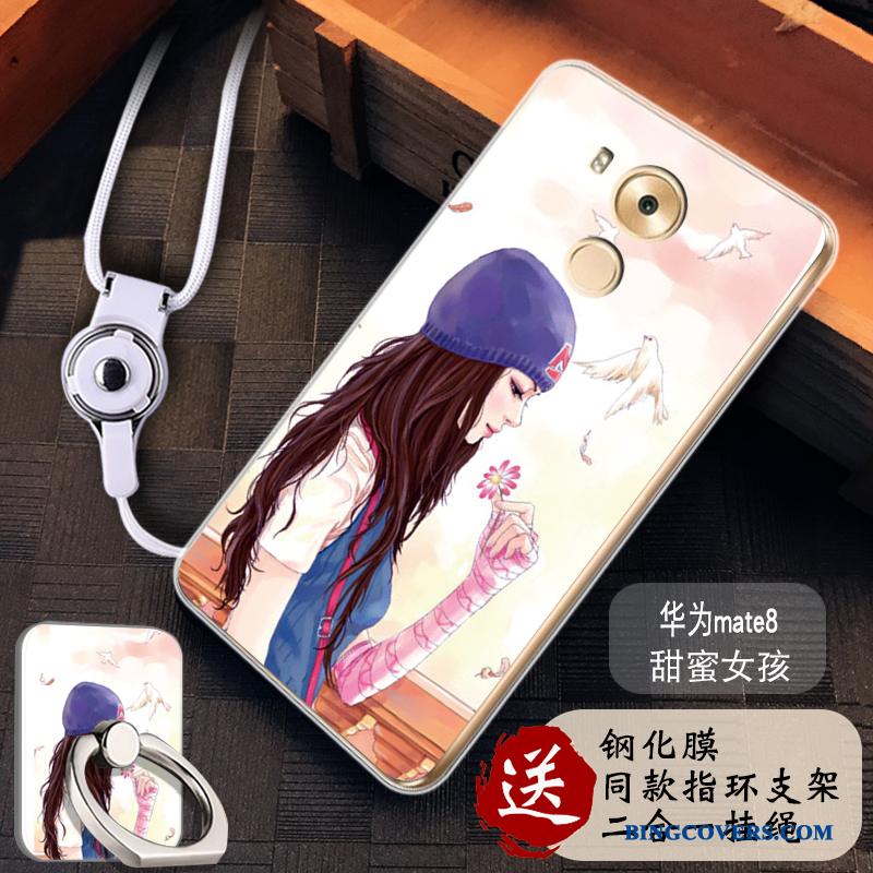 Huawei Mate 8 Anti-fald Beskyttelse Silikone Lyserød Etui Malet Mobiltelefon