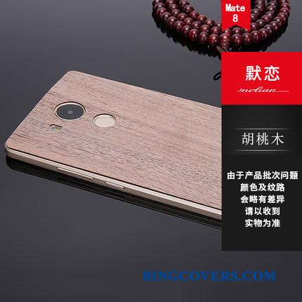 Huawei Mate 8 Beskyttelse Metal Rød Etui Ramme Telefon Massivt Træ
