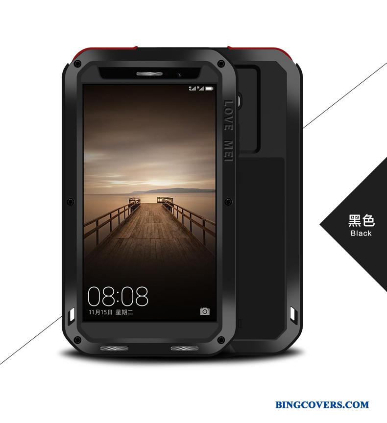 Huawei Mate 8 Beskyttelse Rød Cover Tre Forsvar Metal Telefon Etui Silikone
